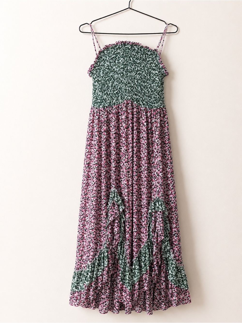Free People Pink & Green Mixed-Print Maxi Dress